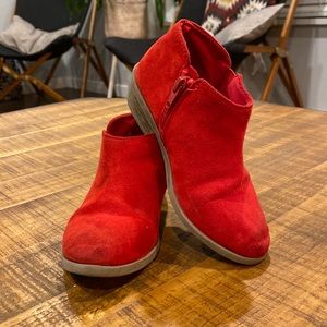 Old Navy red booties, size 11